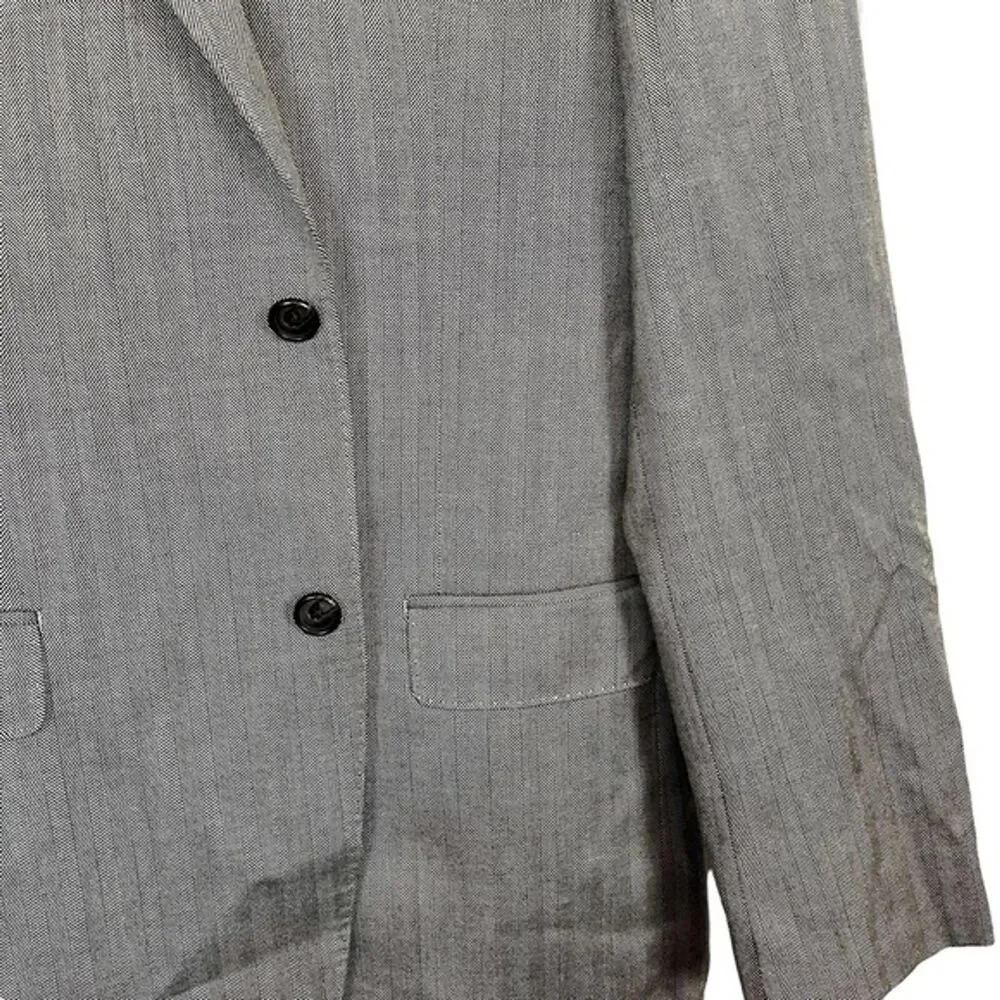 Lauren Ralph Lauren Slim Men's Herringbone Silk Wool 2 Button Blazer Jacket 40 L